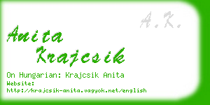 anita krajcsik business card